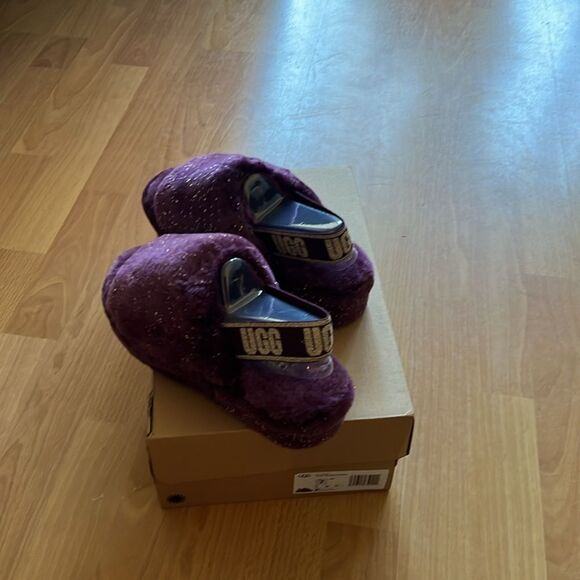 Ugg fluff yeah metallic sparkle size 7 - Picture 7 of 10
